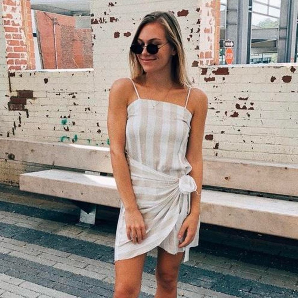 Peppermayo Striped Wrap Dress